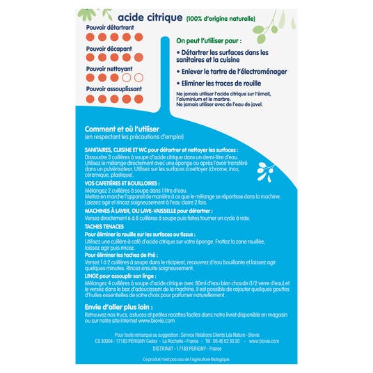 Eau Thermale Jonzac Acide Citrique Détartre & Décape