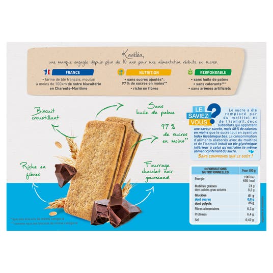 Eau Thermale Jonzac Biscuits Fourrés Chocolat Noir