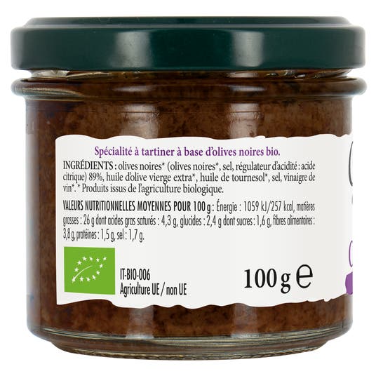 Eau Thermale Jonzac Bruschetta Olives Noires Bio