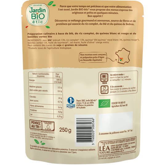 Eau Thermale Jonzac Céréales Et Lentilles - Bio