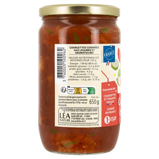 Eau Thermale Jonzac Courgettes Bio Cuisinées