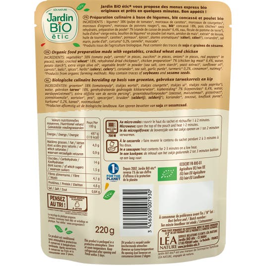 Eau Thermale Jonzac Couscous Poulet Et Curcuma - Bio