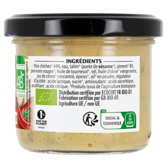 Eau Thermale Jonzac Houmous Piment Doux Bio