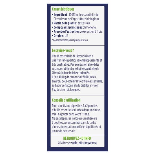 Eau Thermale Jonzac Huiles Essentielles Citron Bio