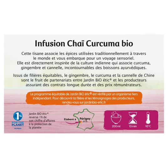 Eau Thermale Jonzac Infusion Chaï Curcuma - Bio