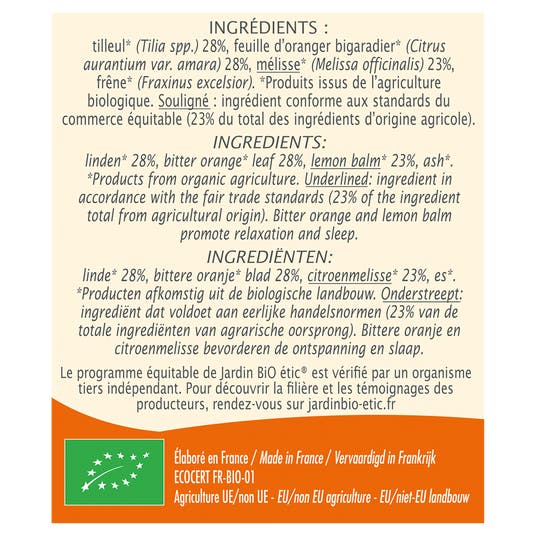 Eau Thermale Jonzac Infusion Tilleul Oranger - Bio