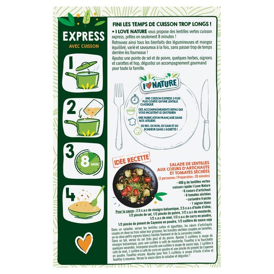 Eau Thermale Jonzac Lentilles Vertes Précuites Bio