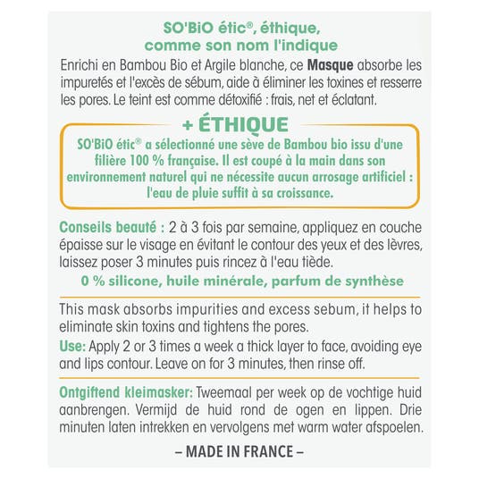 Eau Thermale Jonzac Masque Argile Détoxifiant