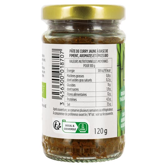 Eau Thermale Jonzac Pâte De Curry Jaune Bio