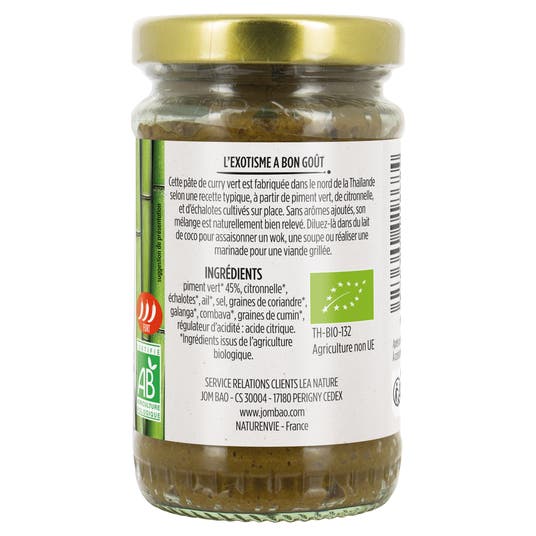 Eau Thermale Jonzac Pâte De Curry Vert Bio