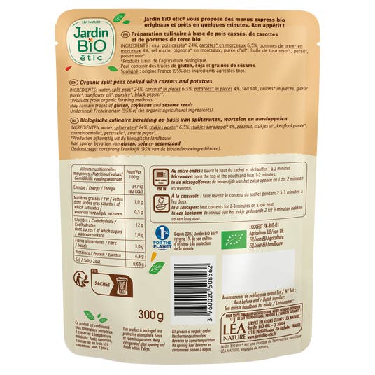 Eau Thermale Jonzac Pois Cassés Bio à La Paysanne