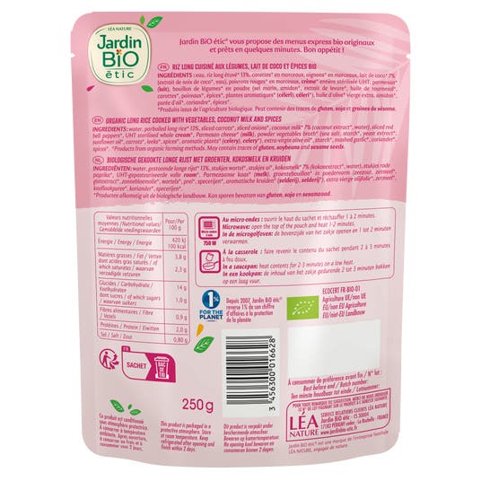 Eau Thermale Jonzac Riz Cuisiné Façon Thai - Bio