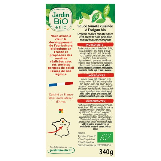 Eau Thermale Jonzac Sauce Tomate Origan-bio