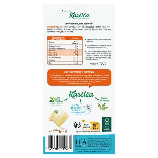 Eau Thermale Jonzac Tablette De Chocolat Blanc