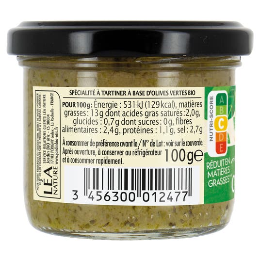 Eau Thermale Jonzac Tartinade Olive Verte - Bio