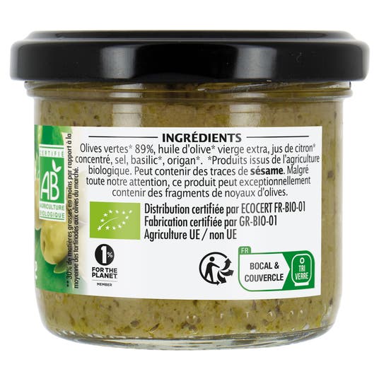 Eau Thermale Jonzac Tartinade Olive Verte - Bio