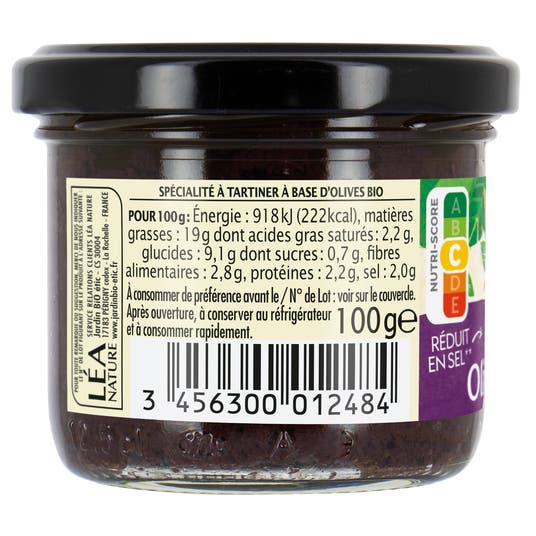 Eau Thermale Jonzac Tartinade Olive Violette - Bio