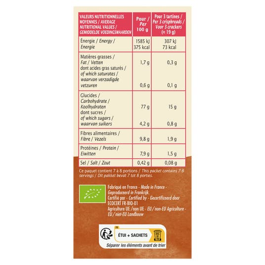 Eau Thermale Jonzac Tartines Craquantes Seigle-bio