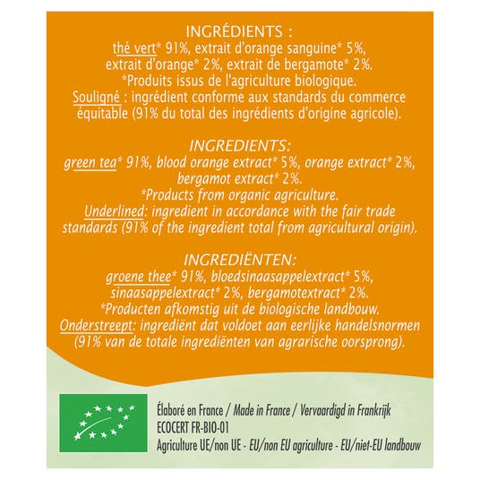 Eau Thermale Jonzac Thé Vert Orange Bergamote - Bio