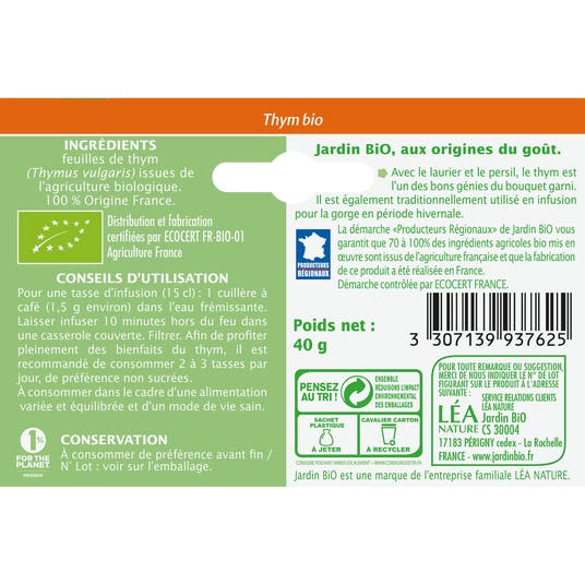 Eau Thermale Jonzac Thym Bio En Feuilles