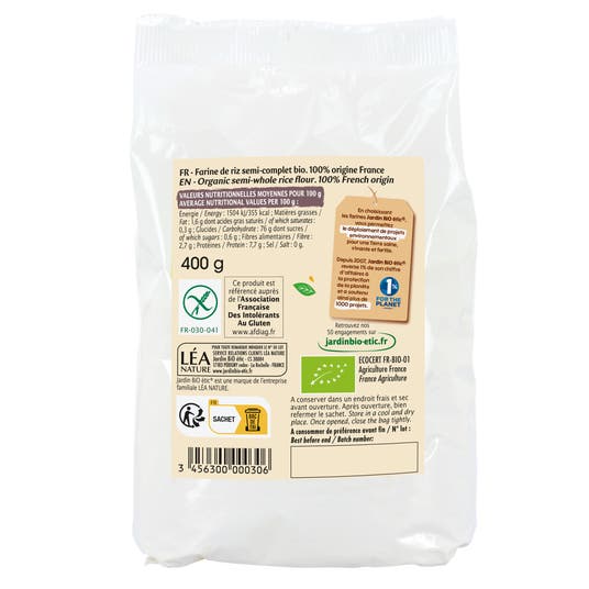 Eau Thermale Jonzac Farine Bio De Riz De Camargue Semi-complète - Sans Gluten