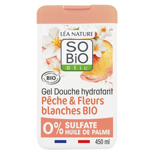 eau thermale jonzac Gel douche hydratant Pêche et Fleurs blanches Bio