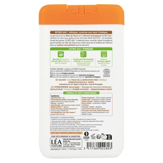 Eau Thermale Jonzac Gel Douche Hydratant¹ Miel De Fleurs Et Abricot Bio