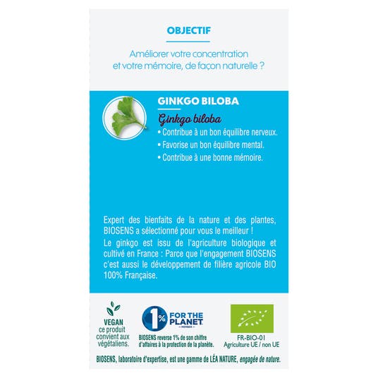 Eau Thermale Jonzac Gélule Ginkgo Biloba - Concentration Bien-être