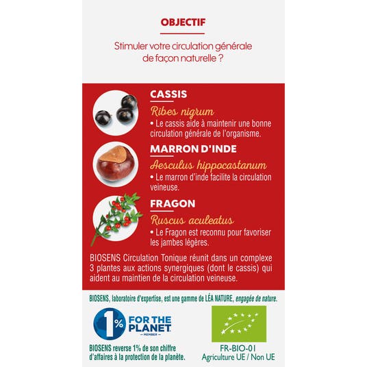 Eau Thermale Jonzac Gélule Végétale Circulation Tonique - Cassis Marron D'Inde - Bio