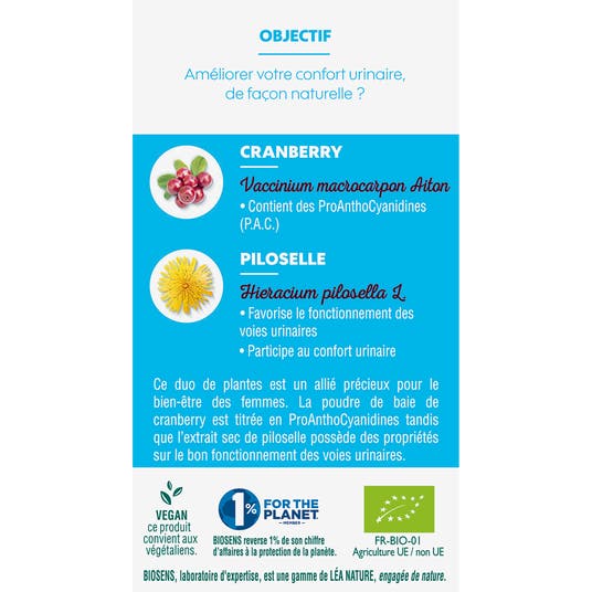 Eau Thermale Jonzac Gélule Végétale Confort Urinaire - Cranberry Piloselle - Bio