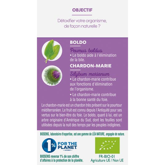 Eau Thermale Jonzac Gélule Végétale Détox Foie - Boldo Chardon Marie - Bio