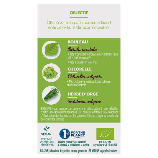 Eau Thermale Jonzac Gélule Végétale Détox - Herbe D'orge Bouleau Chlorelle - Bio