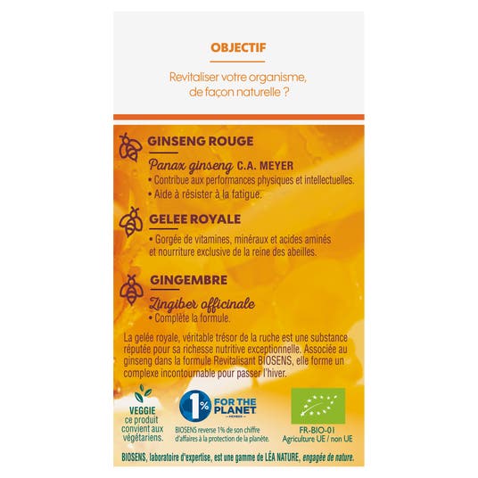 Eau Thermale Jonzac Gélule Végétale Revitalisant Gingseng - Gelée Royale - Bio