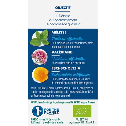 Eau Thermale Jonzac Gélule Végétale Somni Control® - Action 3 En 1 - Bio