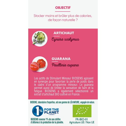 Eau Thermale Jonzac Gélule Végétale Stimulant Minceur - Guarana Artichaut - Bio