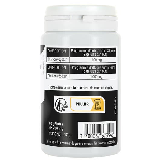 Eau Thermale Jonzac Gélules Charbon Végétal Activé Bio