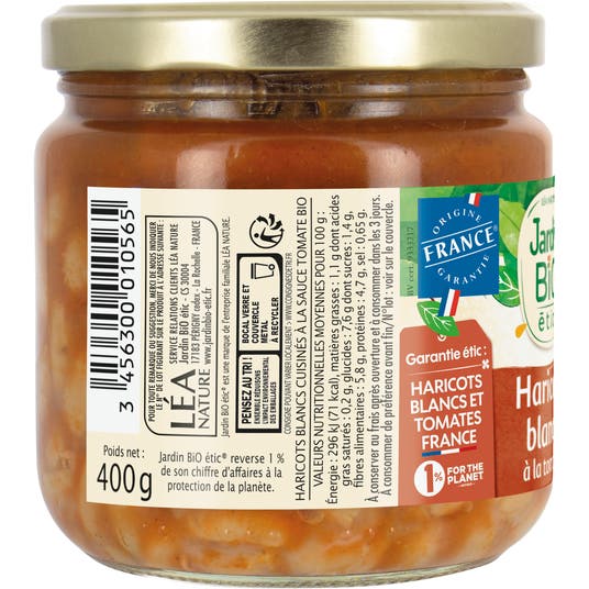 Eau Thermale Jonzac Haricots Blancs à La Tomate - Bio