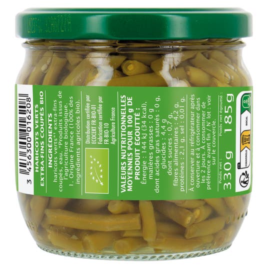 Eau Thermale Jonzac Haricots Verts Bio Sans Sel Ajouté Extra-fin Coupés