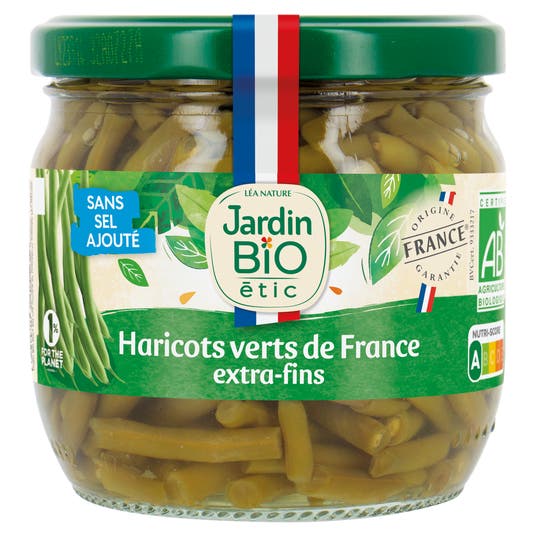 eau thermale jonzac Haricots verts bio sans sel ajouté extra-fin coupés