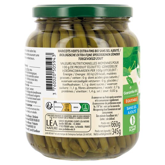 Eau Thermale Jonzac Haricots Verts Extra-fins Sans Epices Et Aromates Ajouté - Bio