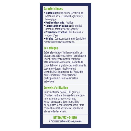 Eau Thermale Jonzac Huile Essentielle Géranium Rosat Bio