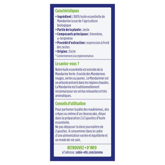 Eau Thermale Jonzac Huile Essentielle Mandarine Bio