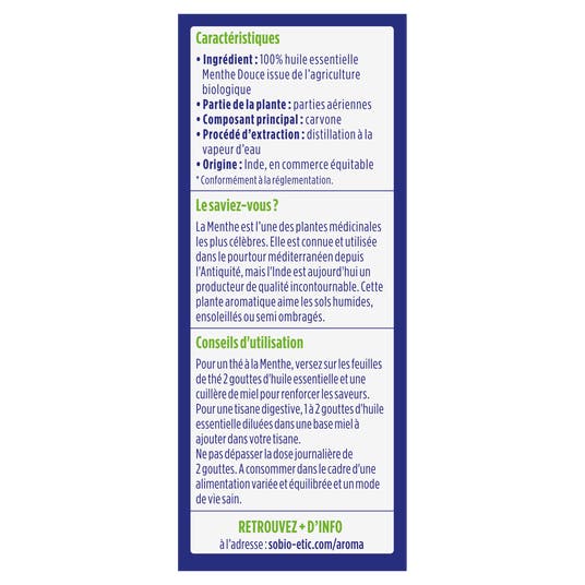 Eau Thermale Jonzac Huile Essentielle Menthe Douce Bio