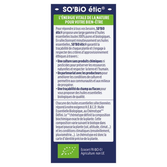 Eau Thermale Jonzac Huile Essentielle Menthe Douce Bio