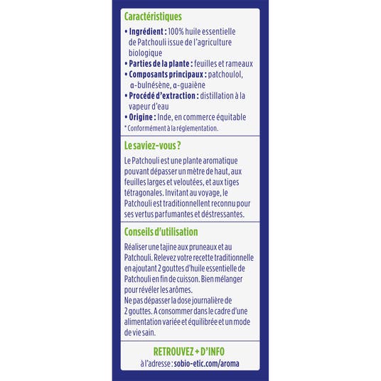 Eau Thermale Jonzac Huile Essentielle Patchouli Bio