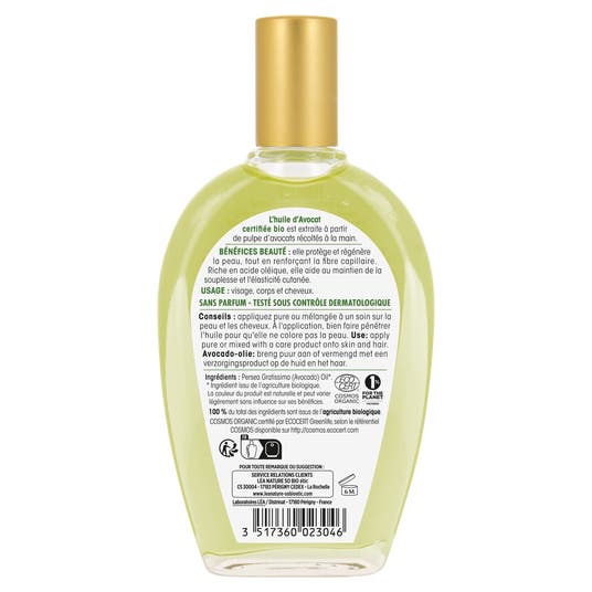 Eau Thermale Jonzac Huile Végétale D'Avocat 100 % Origine Naturelle
