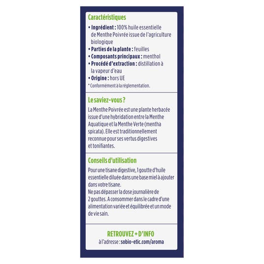 Eau Thermale Jonzac Huiles Essentielles Menthe Poivrée Bio