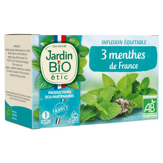 Eau Thermale Jonzac Infusion équitable 3 Menthes De France - Bio