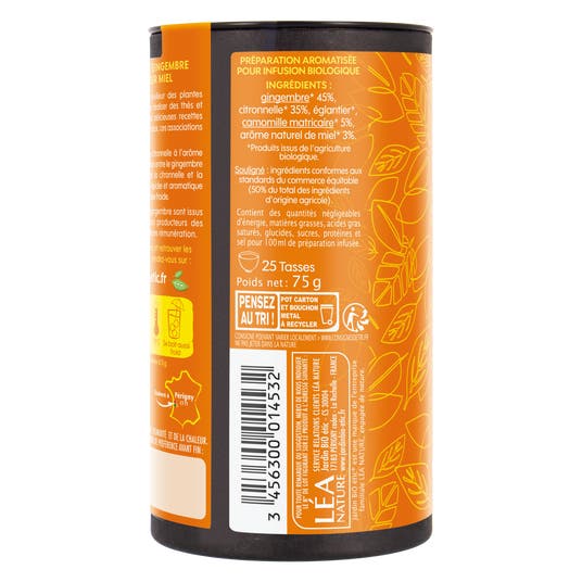Eau Thermale Jonzac Infusion Vrac Gingembre Citronnelle Saveur Miel - Bio