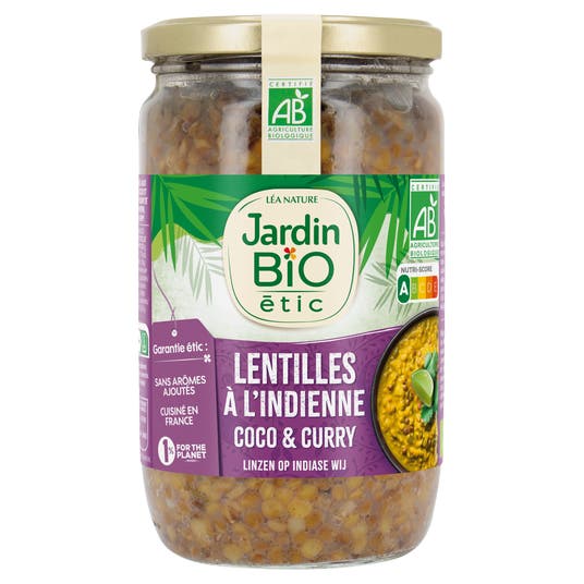 eau thermale jonzac Lentilles à l'indienne coco & curry-bio